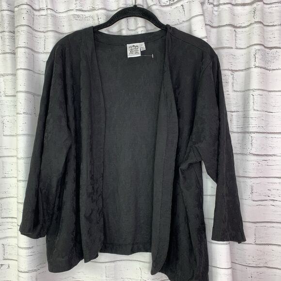 Parsley & Sage Lightweight Cardigan Size XL Black Open Front 3/4 Sleeve - Picture 1 of 6